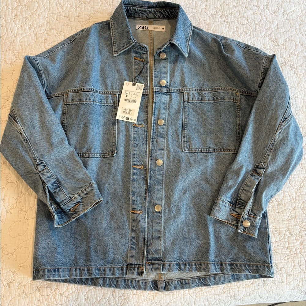 NWT Zara Light Blue Denim Jacket